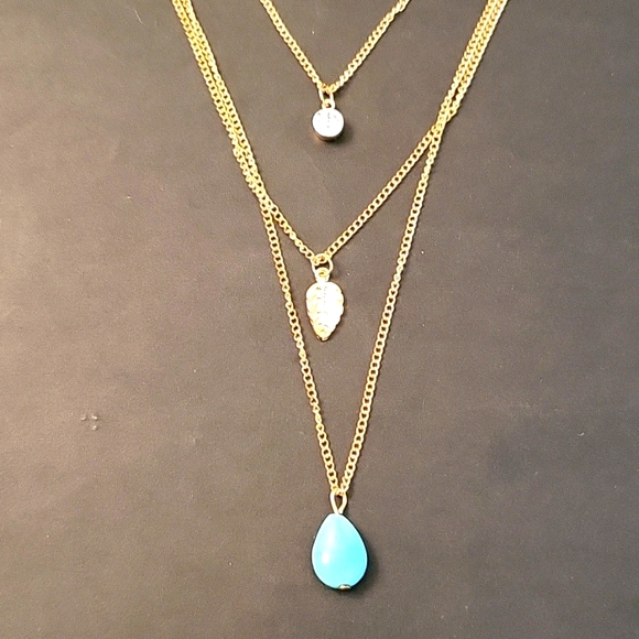 NEW Rose-Gold-Tone Triple Strand Charm Layering Necklace - Picture 6 of 11